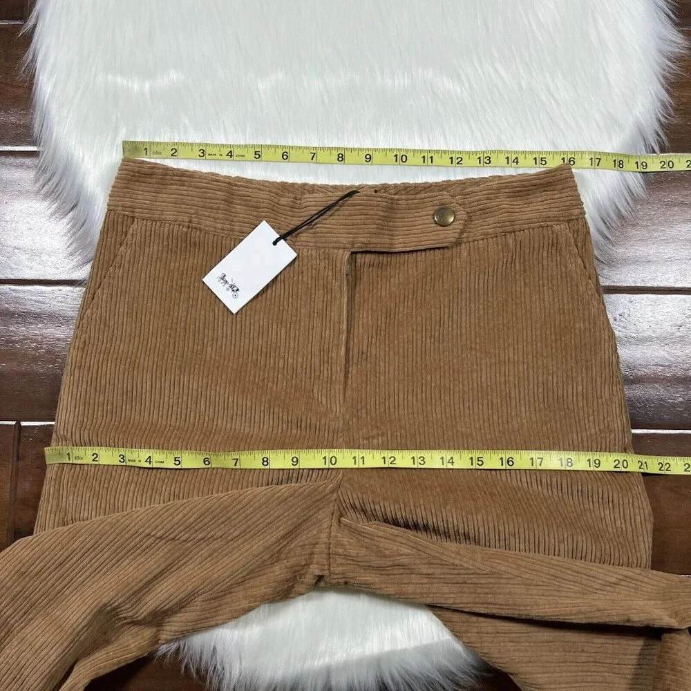 Coach Women's Size 10 Peanut Brown‎ Corduroy Trouser Pants